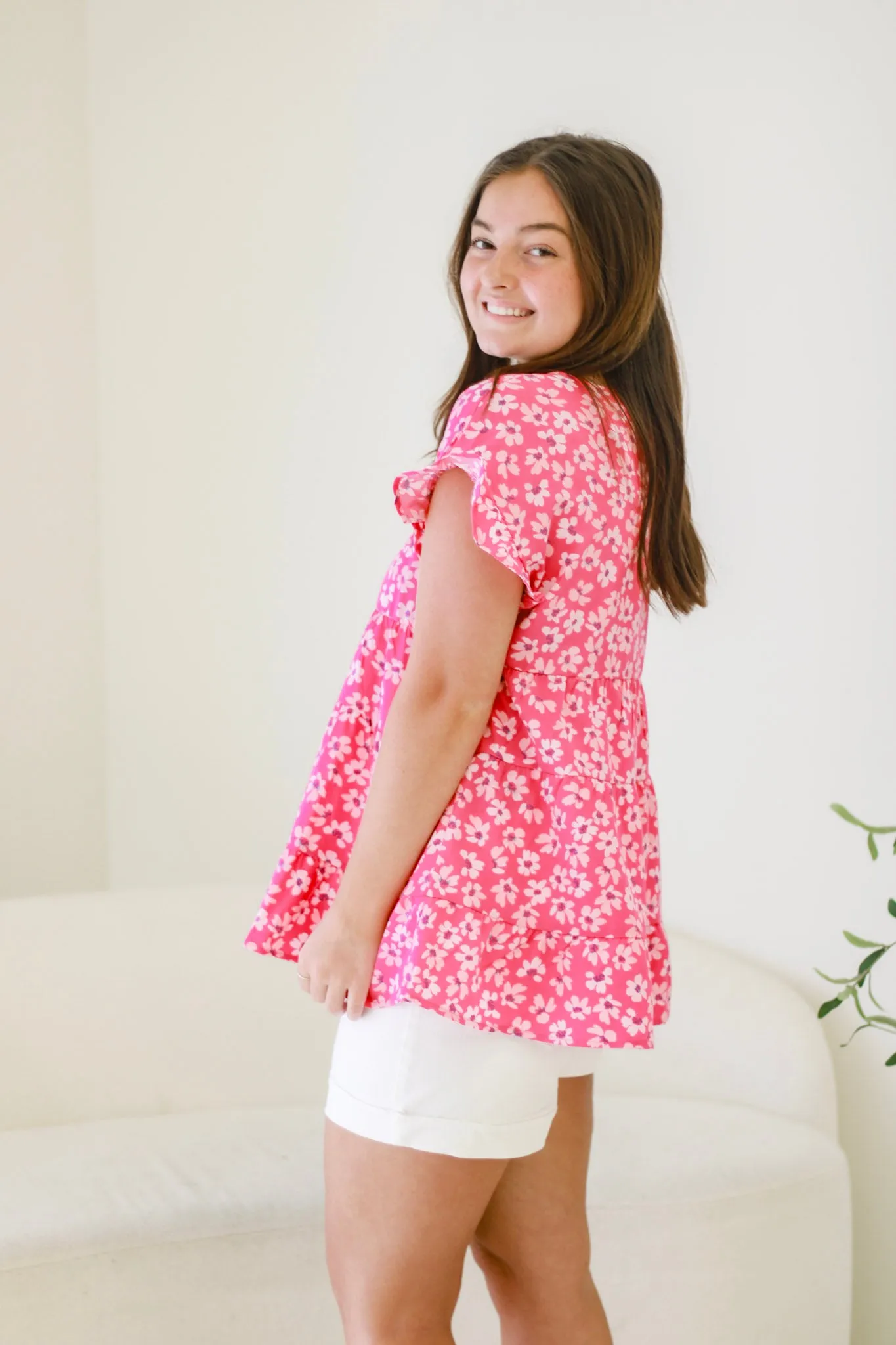 Southern Sass Floral Top in Pink