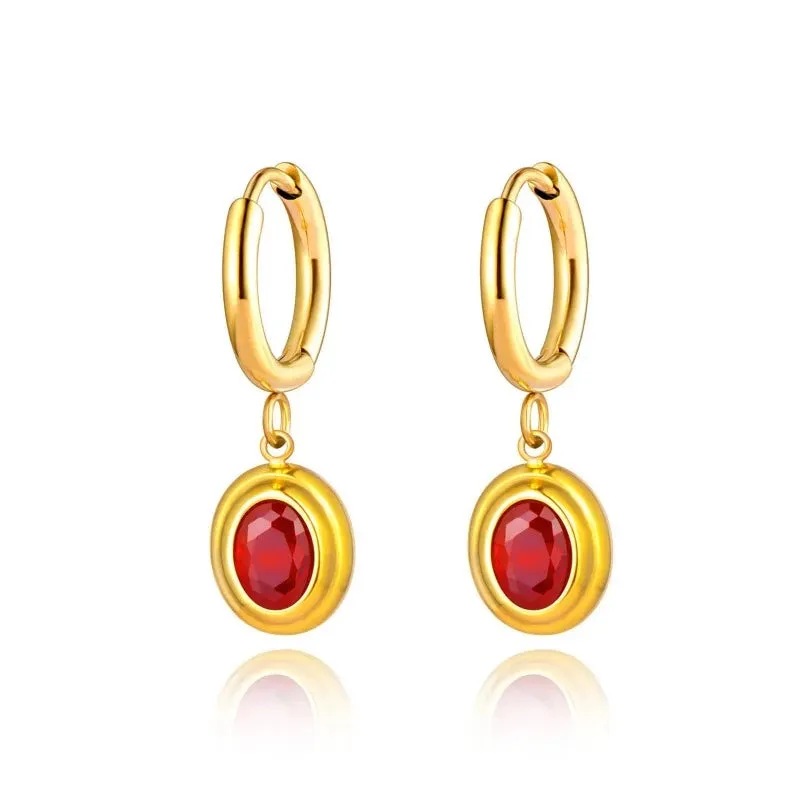 Sparkling Square Hoop Earrings Wedding Jewelry For Women