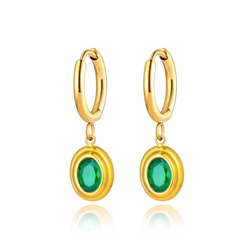 Sparkling Square Hoop Earrings Wedding Jewelry For Women