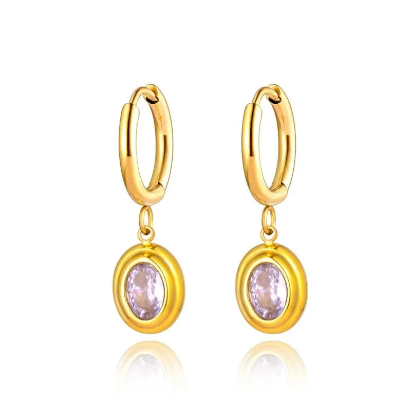 Sparkling Square Hoop Earrings Wedding Jewelry For Women