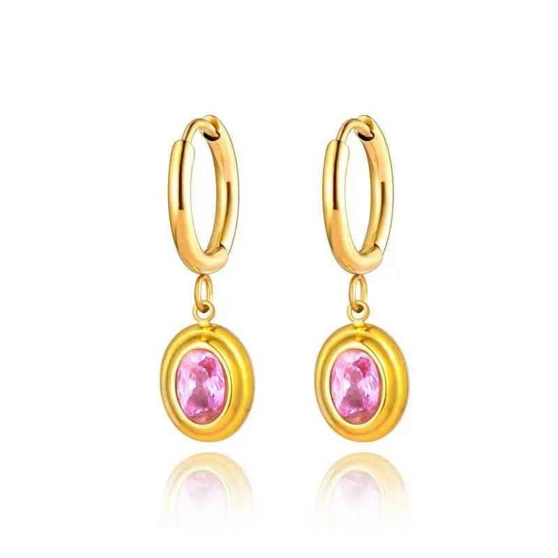Sparkling Square Hoop Earrings Wedding Jewelry For Women