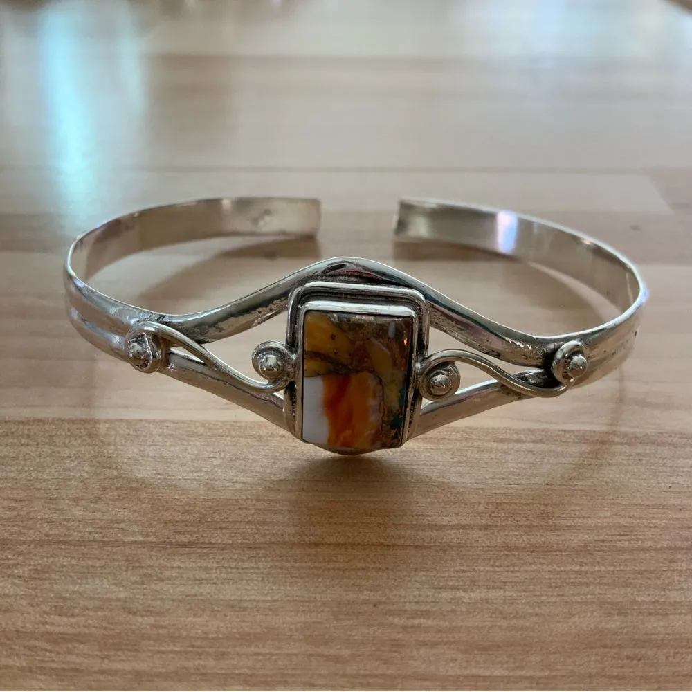 Spiny Oyster Solid 925 Sterling Silver Cuff Bracelet