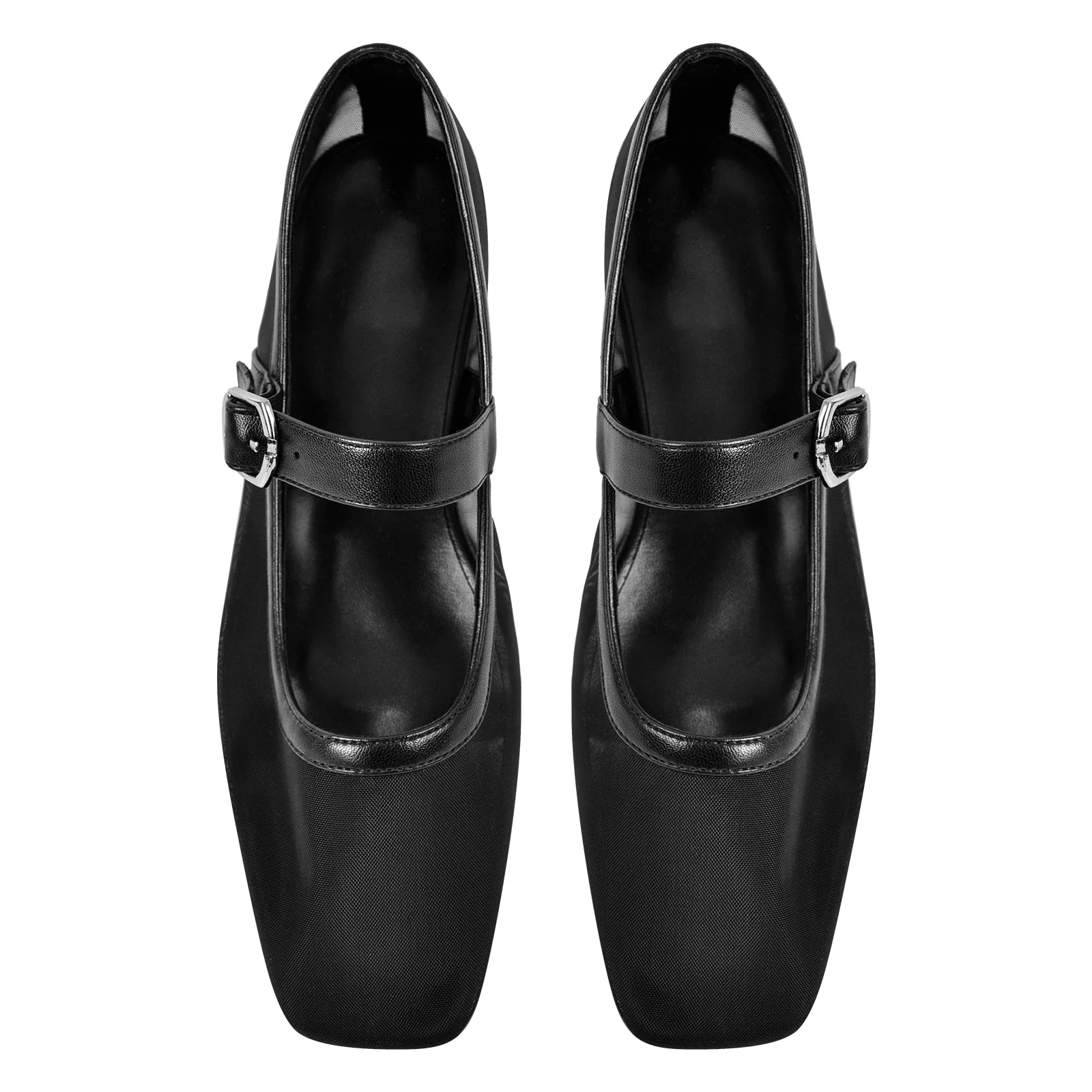 Square Toe Mesh Ballet Flats
