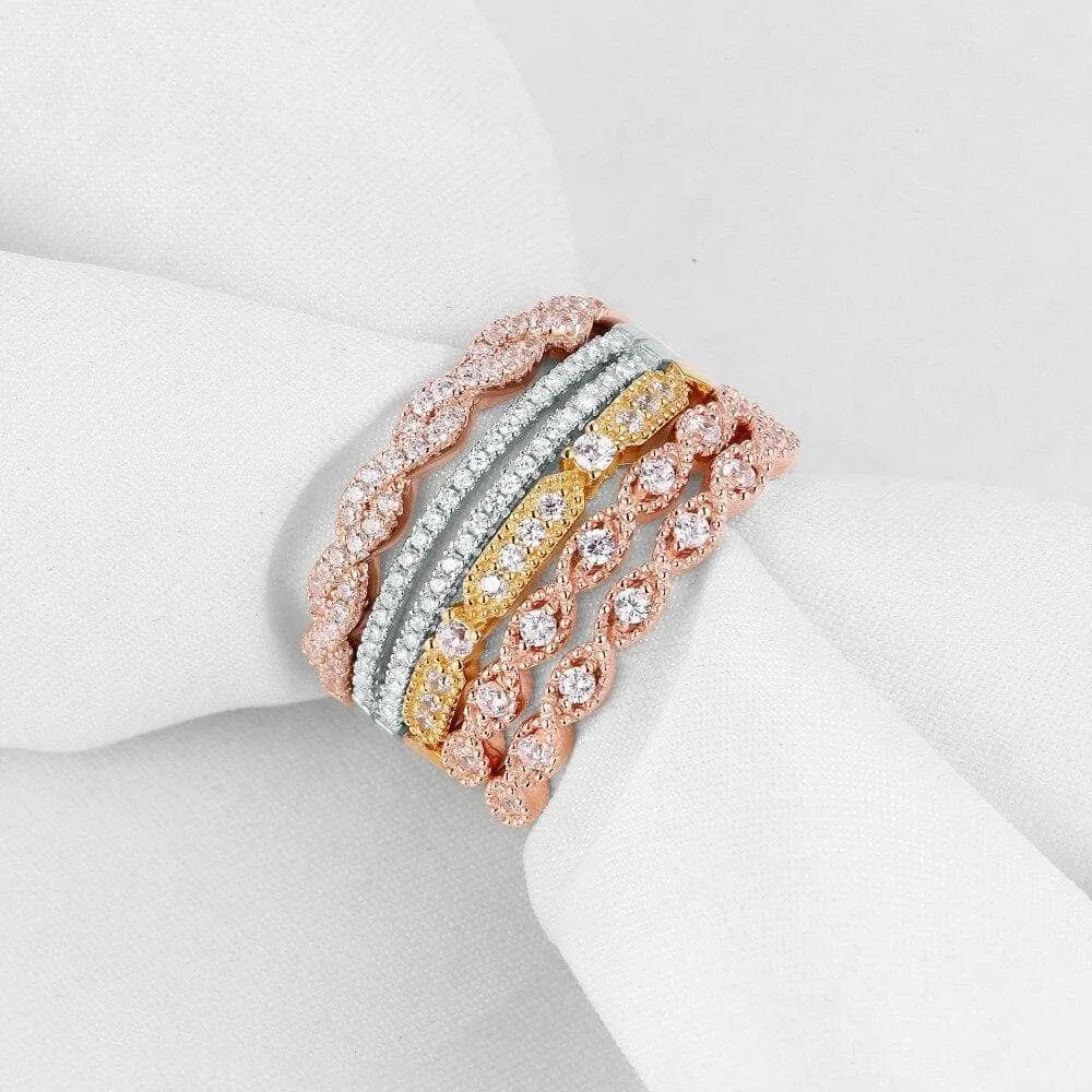 Stackable Eternity Wedding Rings
