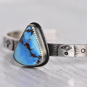 Stamped Sterling Silver Cuff with Golden Hills Turquoise