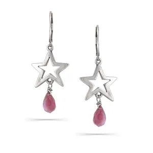 STAR PURPLE STONE DROP EARRINGS #193PP3301 (2B1)
