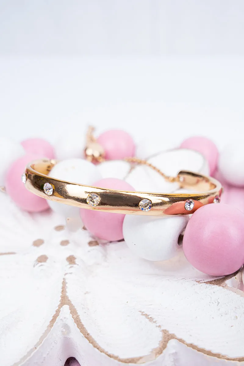 Starlight Kiss Crystal Goldtone Cuff Slider Bracelet