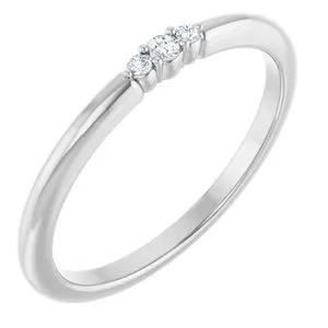 Sterling Silver .03 CTW Natural Diamond Stackable Ring