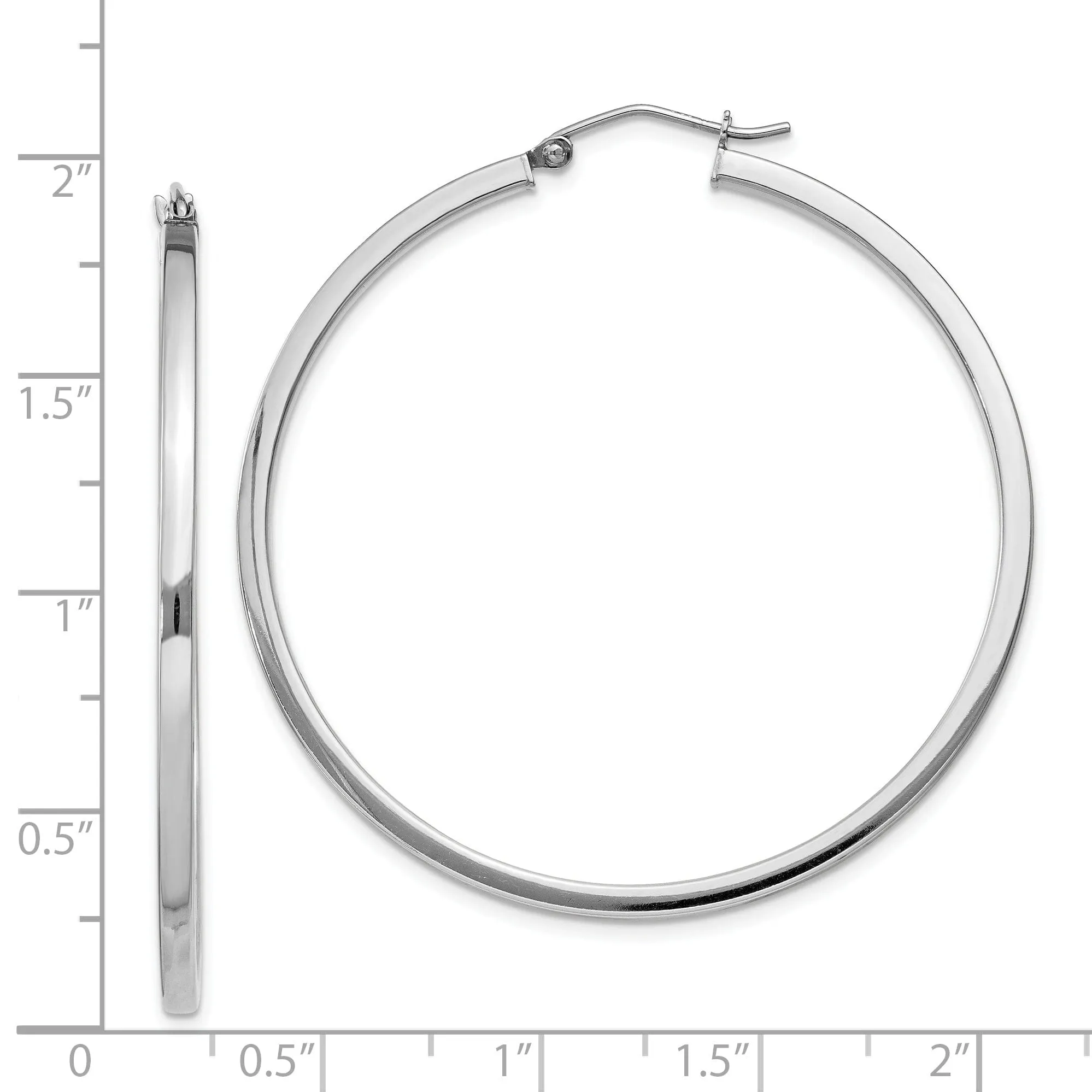 Sterling Silver 2MM Square Tube Hoop Earrings
