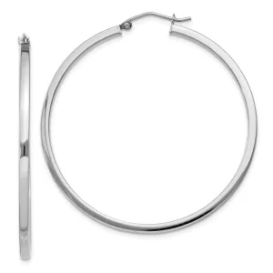 Sterling Silver 2MM Square Tube Hoop Earrings