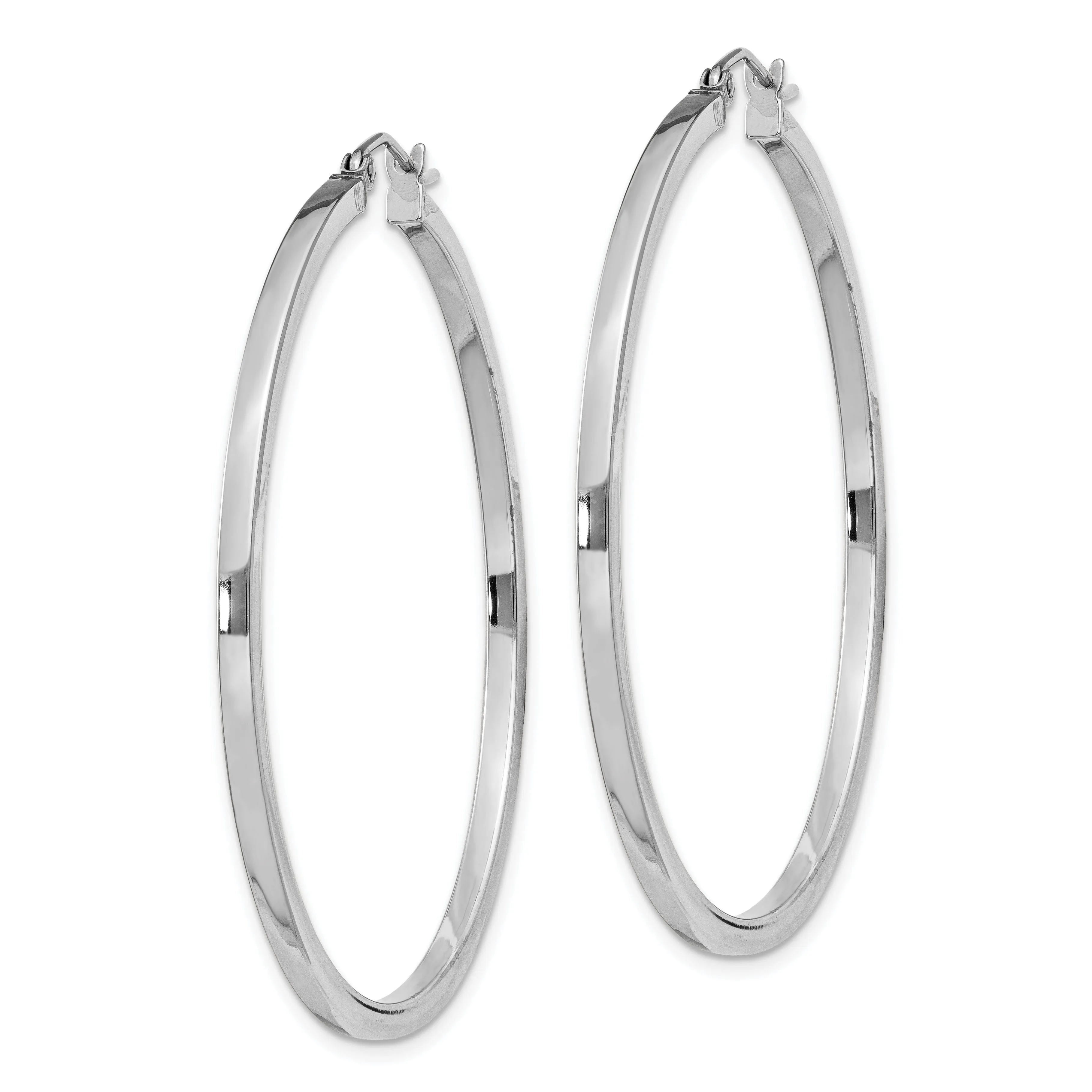 Sterling Silver 2MM Square Tube Hoop Earrings