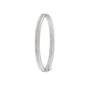 Sterling Silver (4.0mm) Engraved Baby Bangle Bracelet