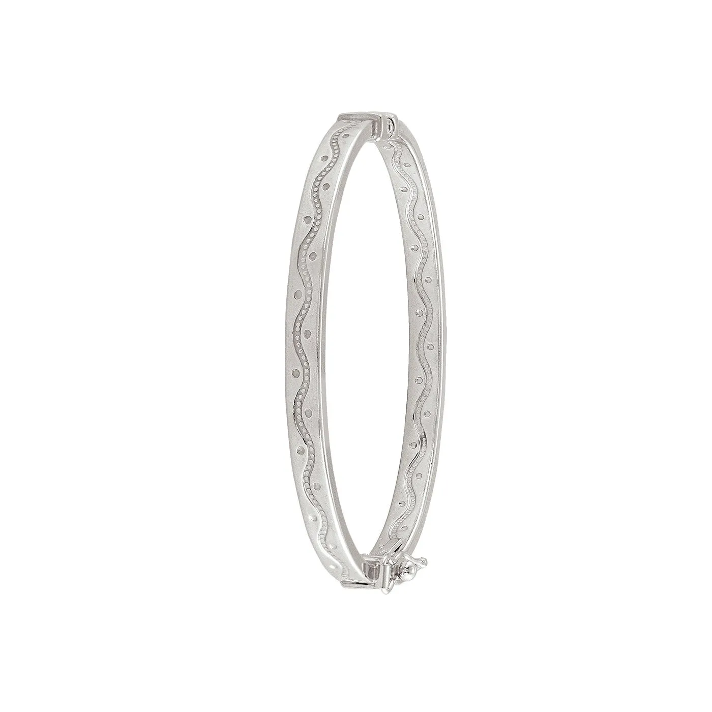 Sterling Silver (4.0mm) Engraved Baby Bangle Bracelet