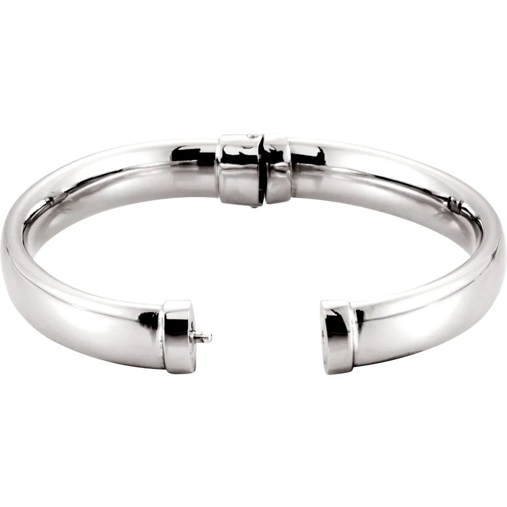Sterling Silver 9mm Hinged Bangle Bracelet