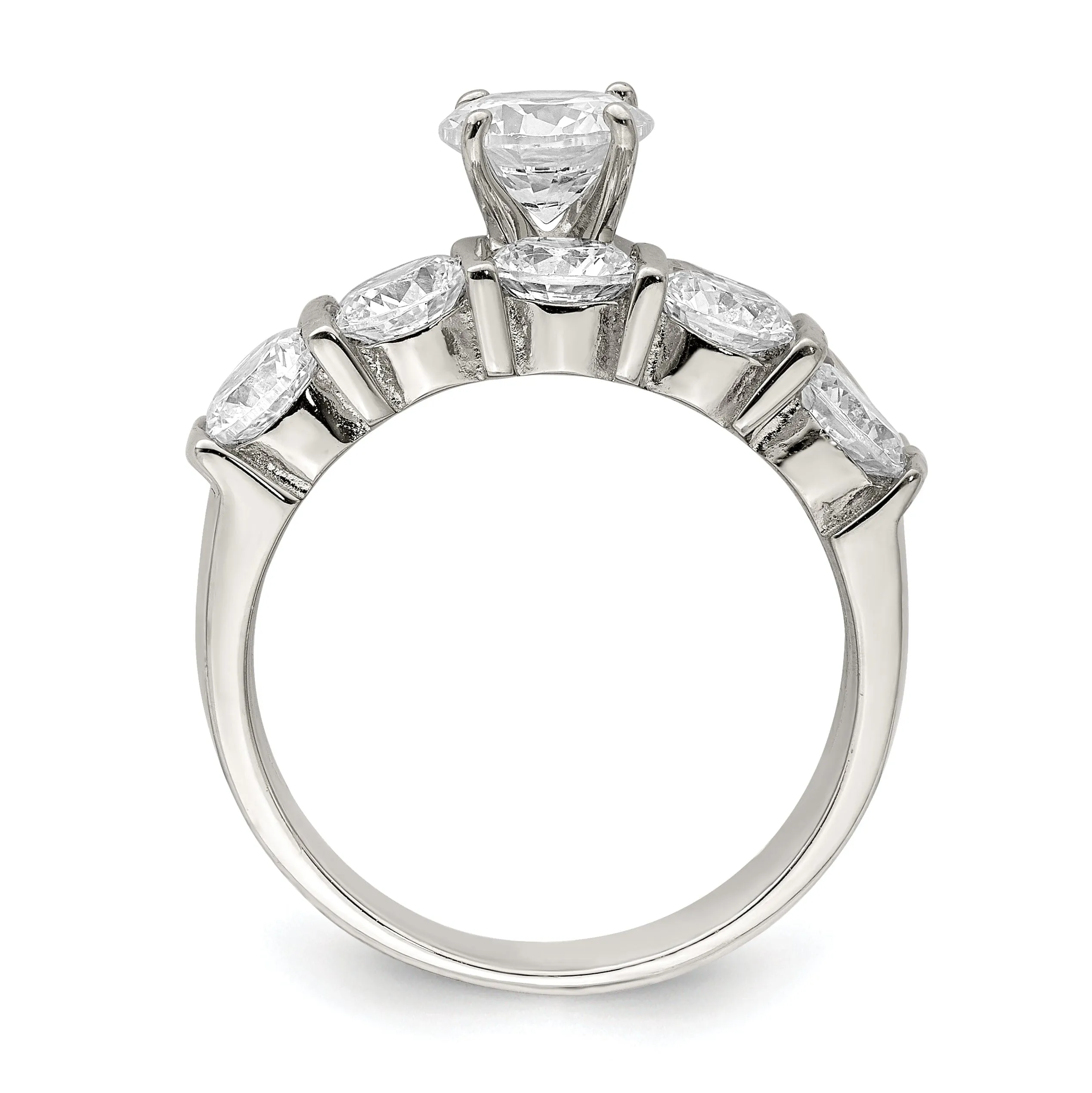 Sterling Silver Cubic Zirconia Band Rings Set