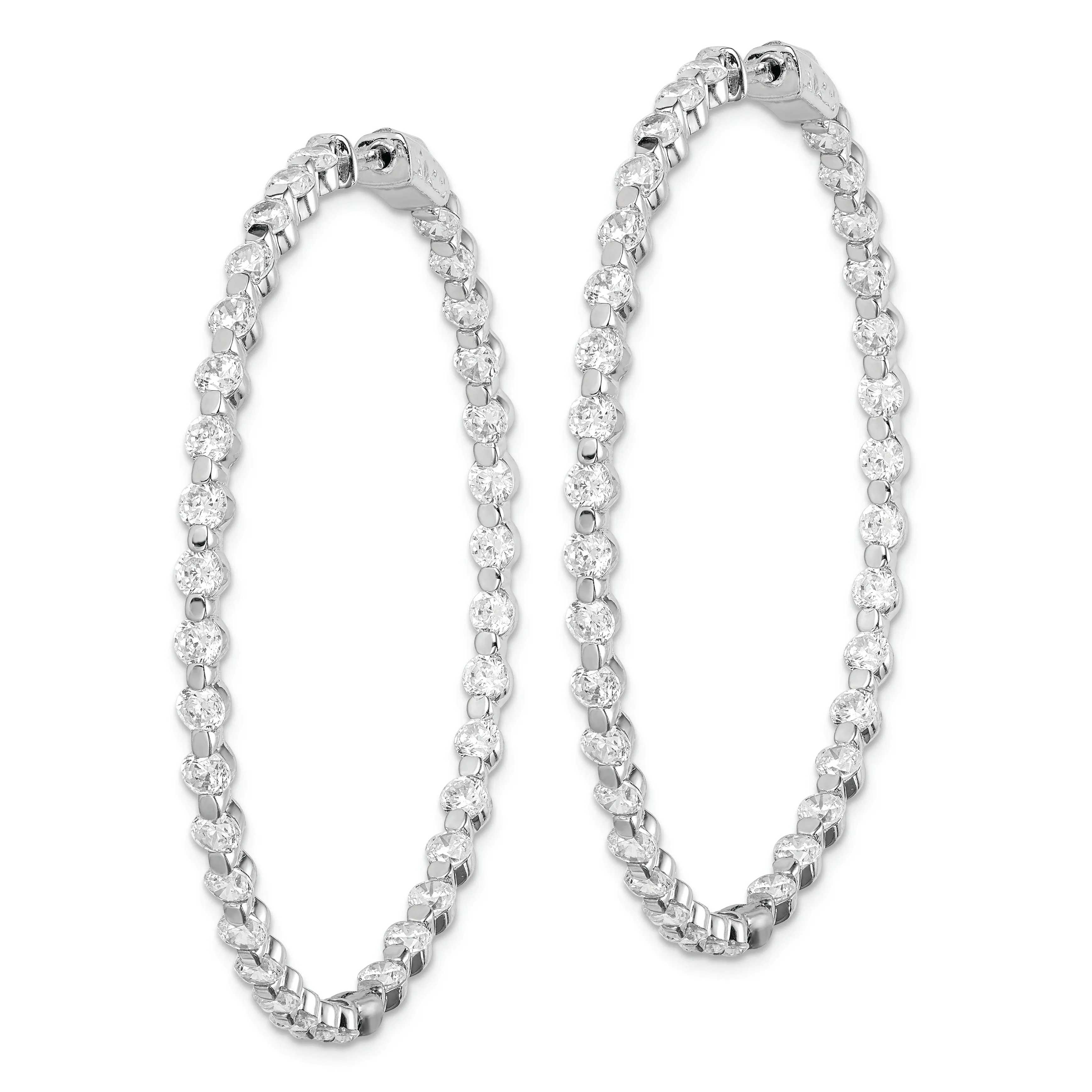 Sterling Silver CZ Hoop Earrings