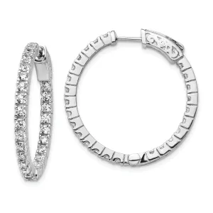 Sterling Silver CZ Hoop Earrings