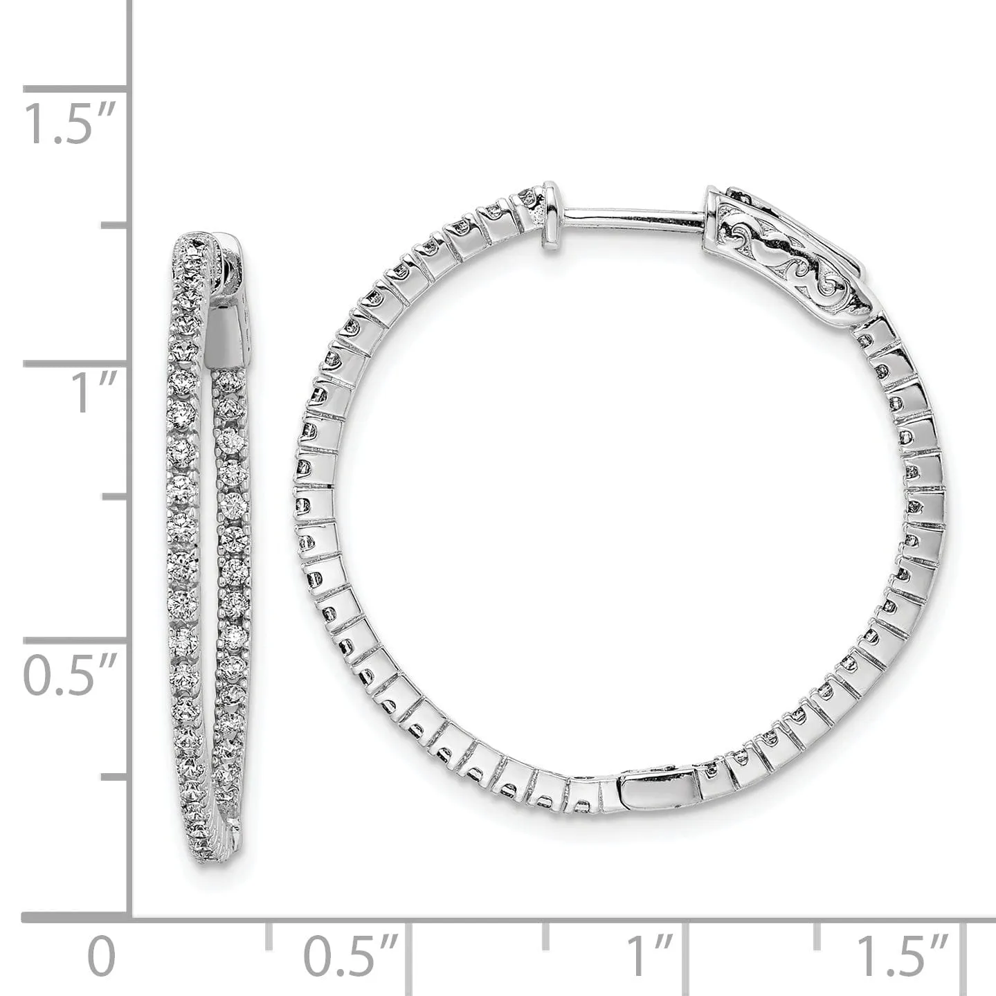 Sterling Silver CZ Hoop Earrings