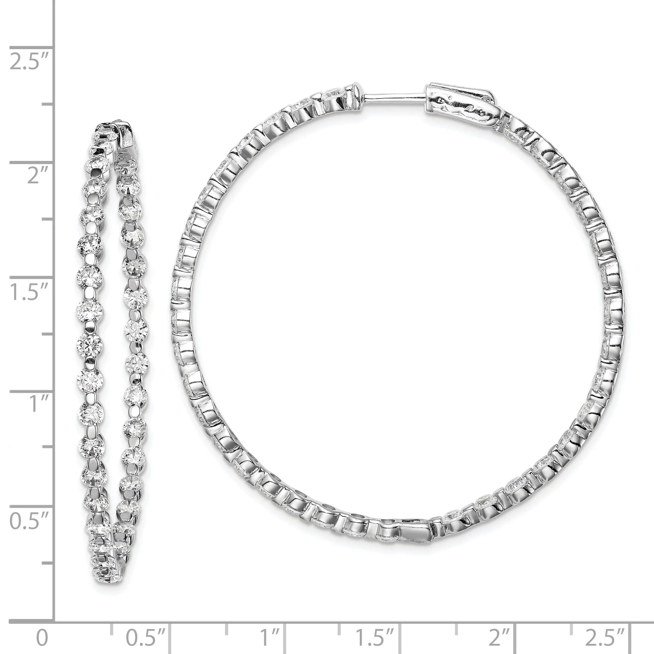 Sterling Silver CZ Hoop Earrings