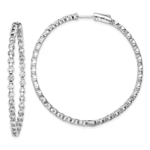 Sterling Silver CZ Hoop Earrings