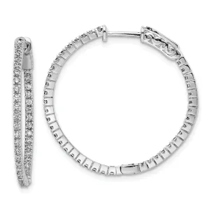 Sterling Silver CZ Hoop Earrings