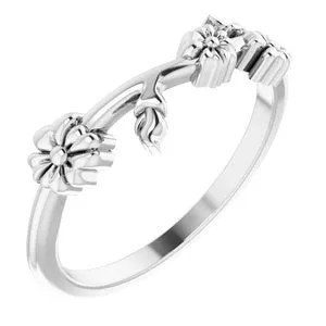 Sterling Silver Floral Stackable Ring