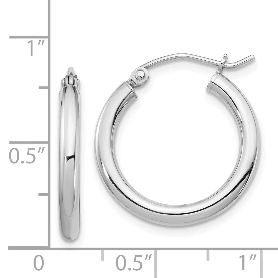 Sterling Silver Hollow Tube Hoop Hinged Earring