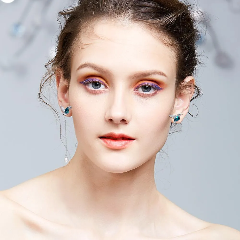 Sterling Silver HummingBird Stud Earrings