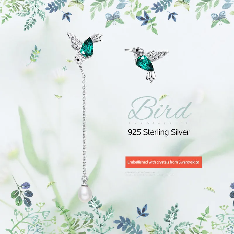 Sterling Silver HummingBird Stud Earrings