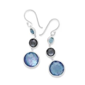 Sterling Silver Lollipop® Lollitini 3-Stone Drop Earrings in Eclipse