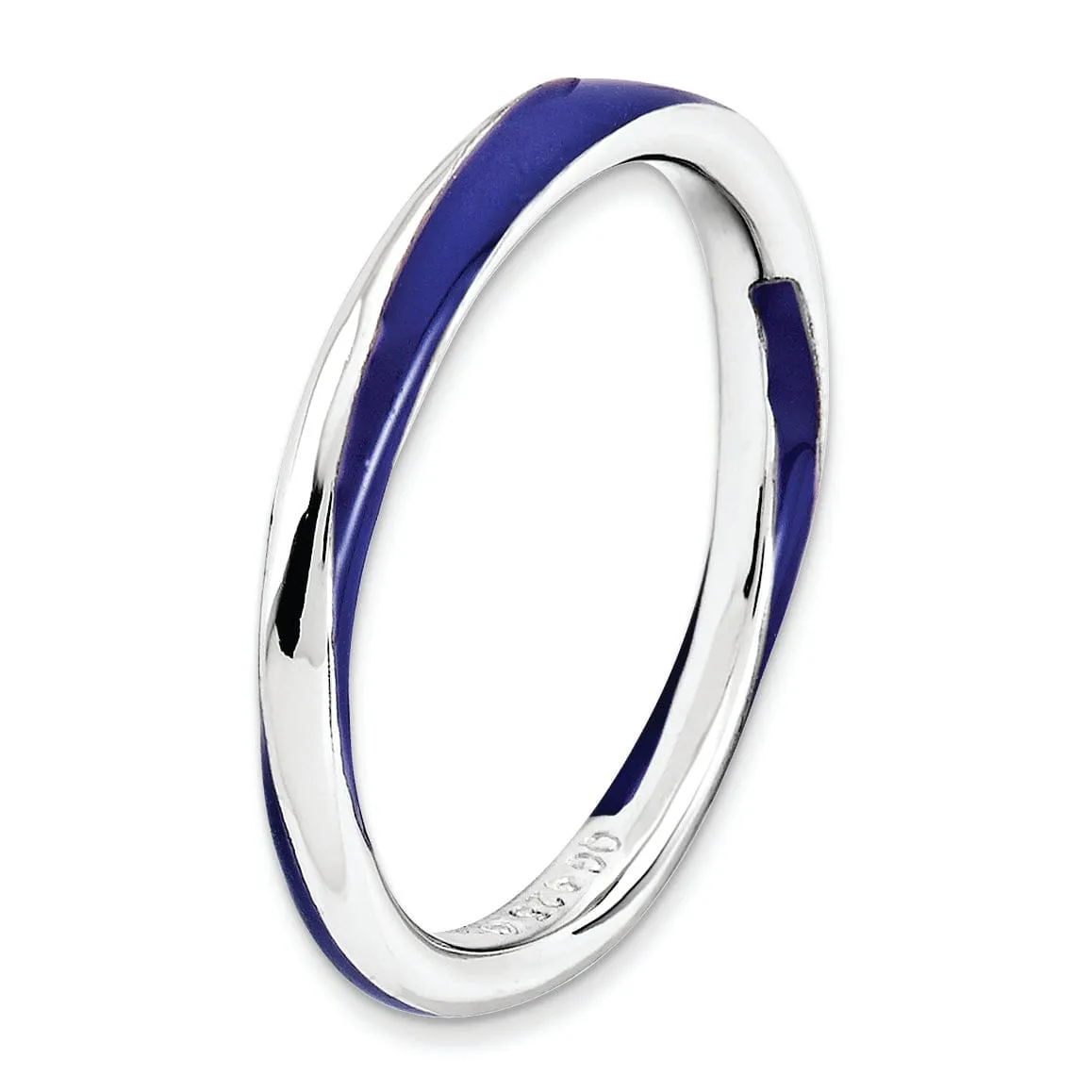 Sterling Silver Purple Enameled Stackable Ring