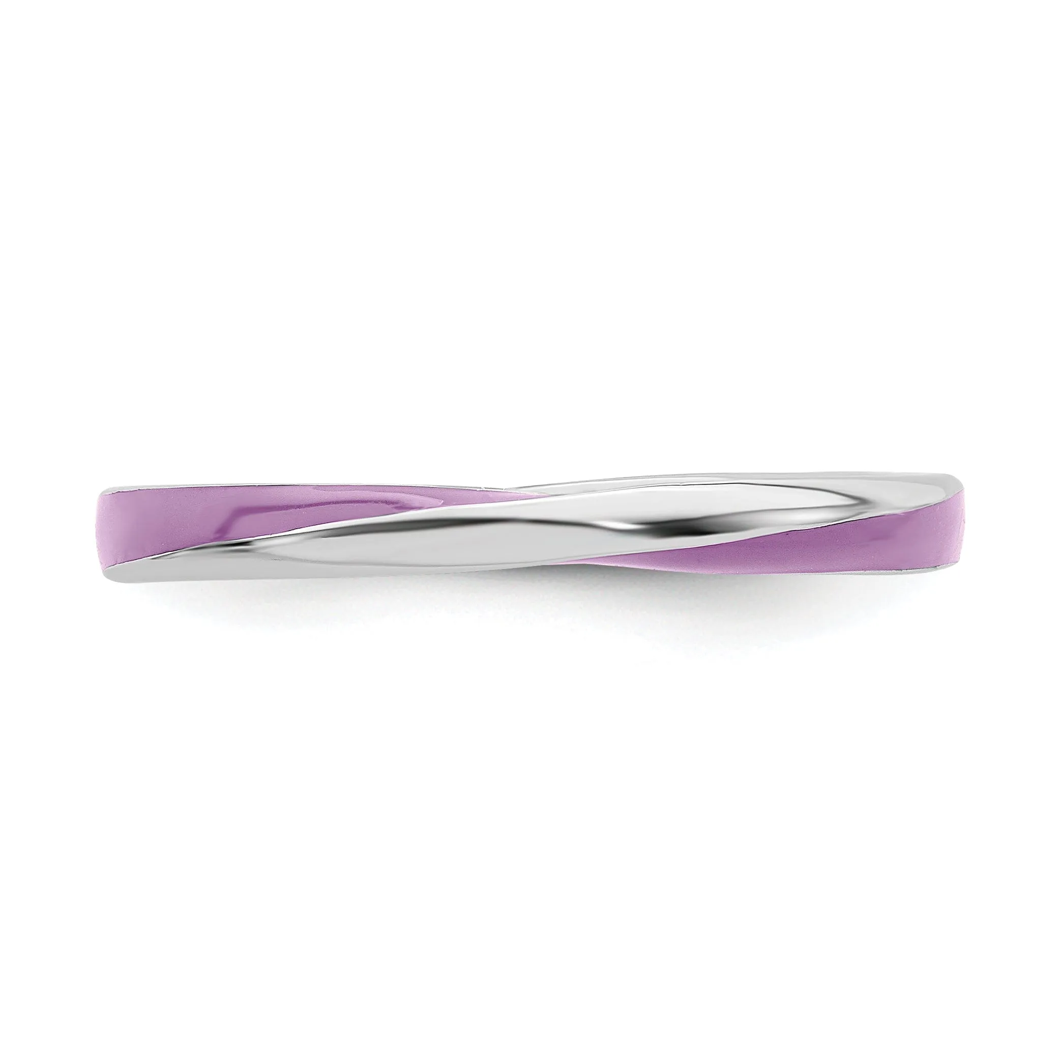 Sterling Silver Purple Enameled Stackable Ring