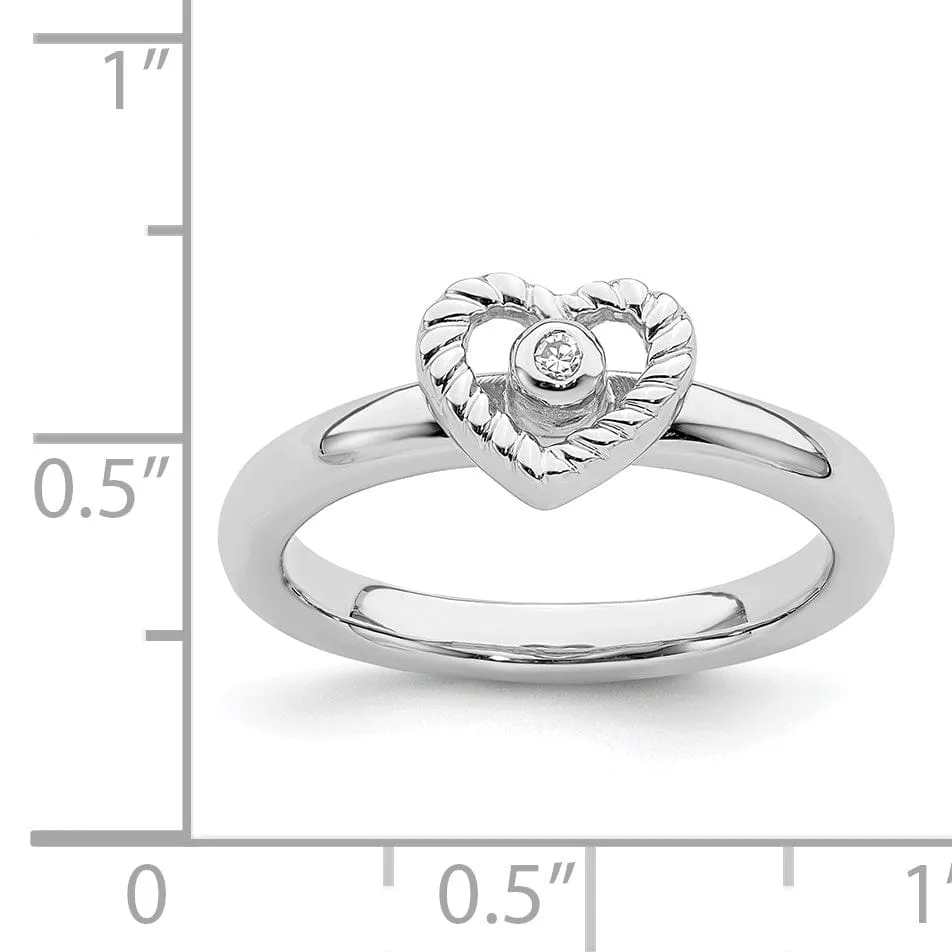 Sterling Silver Stackable Expressions Diamond Ring
