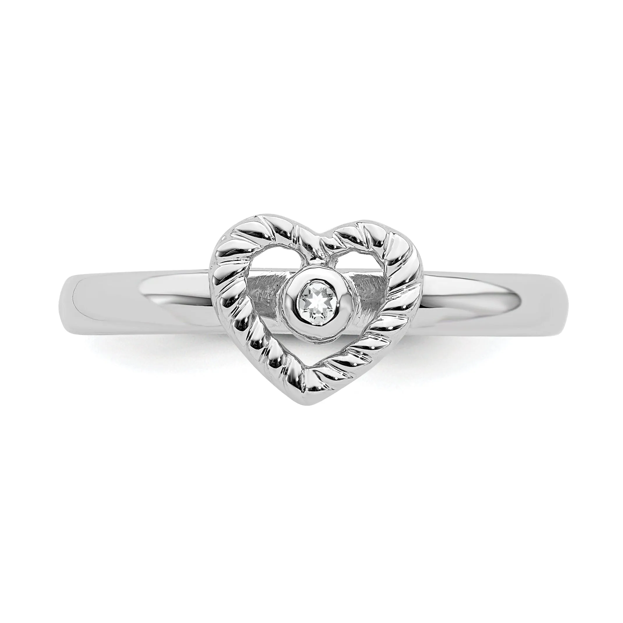 Sterling Silver Stackable Expressions Diamond Ring