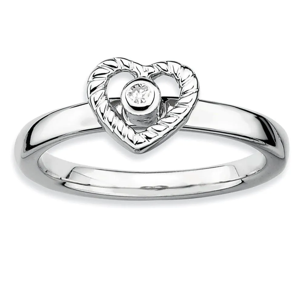 Sterling Silver Stackable Expressions Diamond Ring