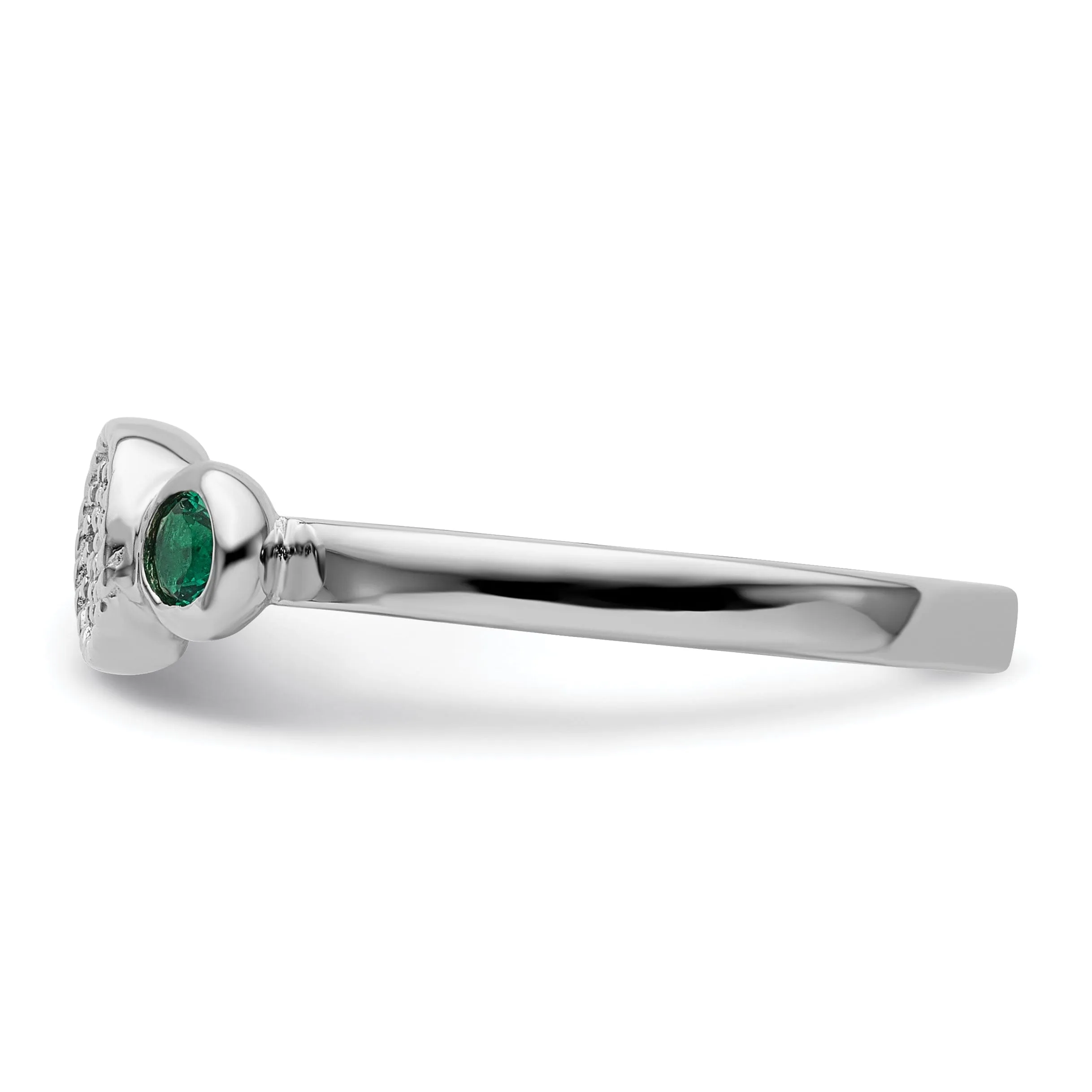 Sterling Silver Stackable Expressions Emerald Ring