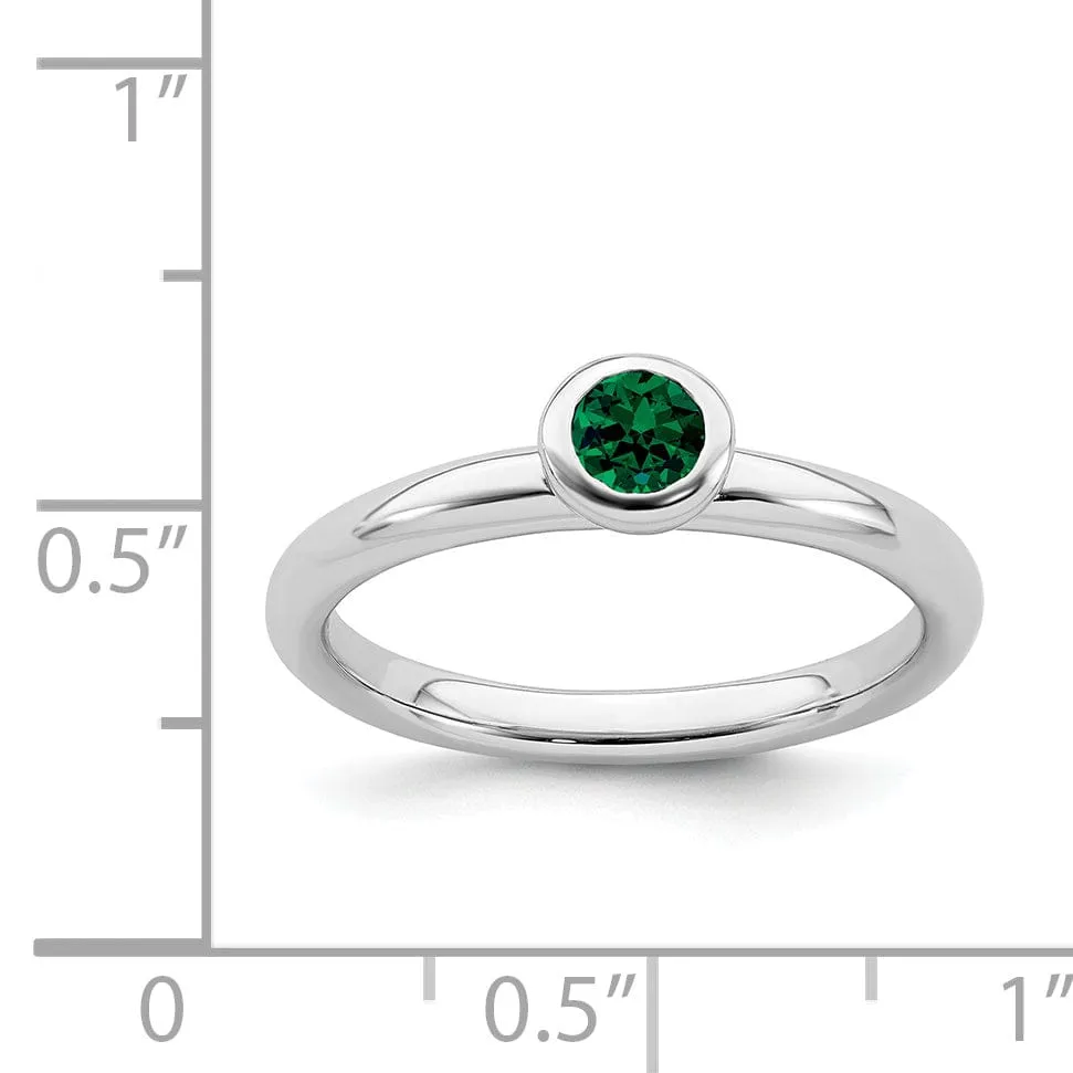 Sterling Silver Stackable Expressions Emerald Ring