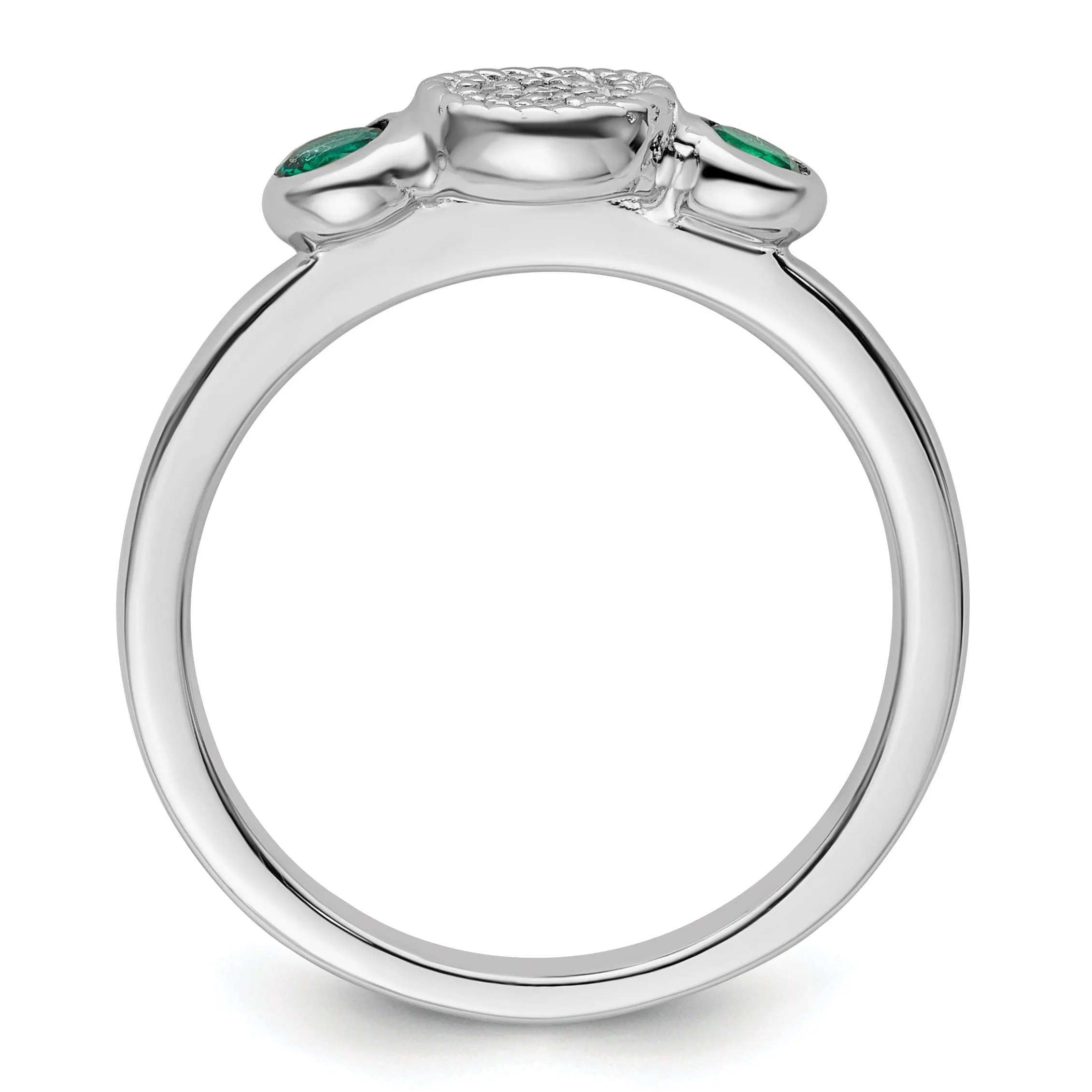 Sterling Silver Stackable Expressions Emerald Ring