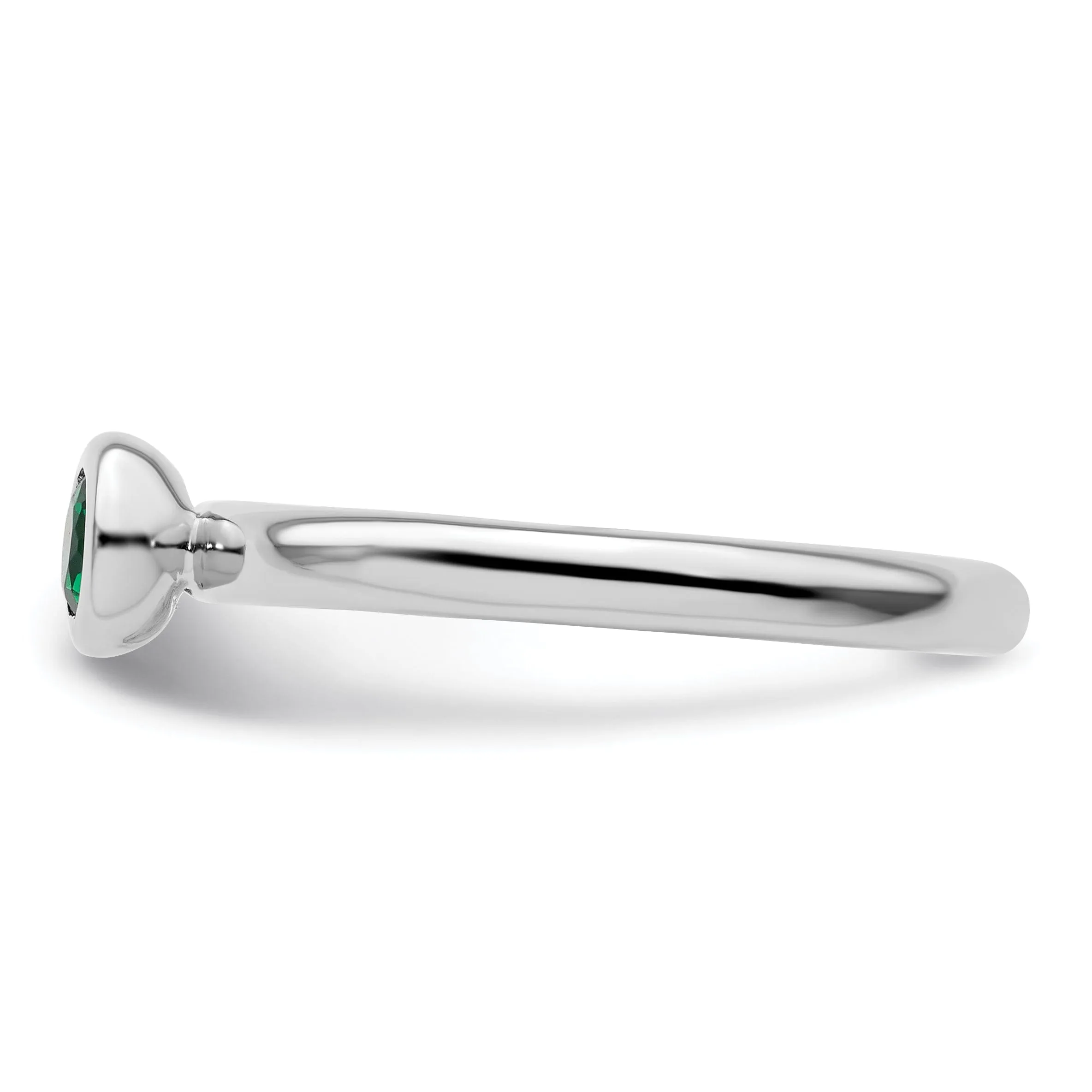 Sterling Silver Stackable Expressions Emerald Ring