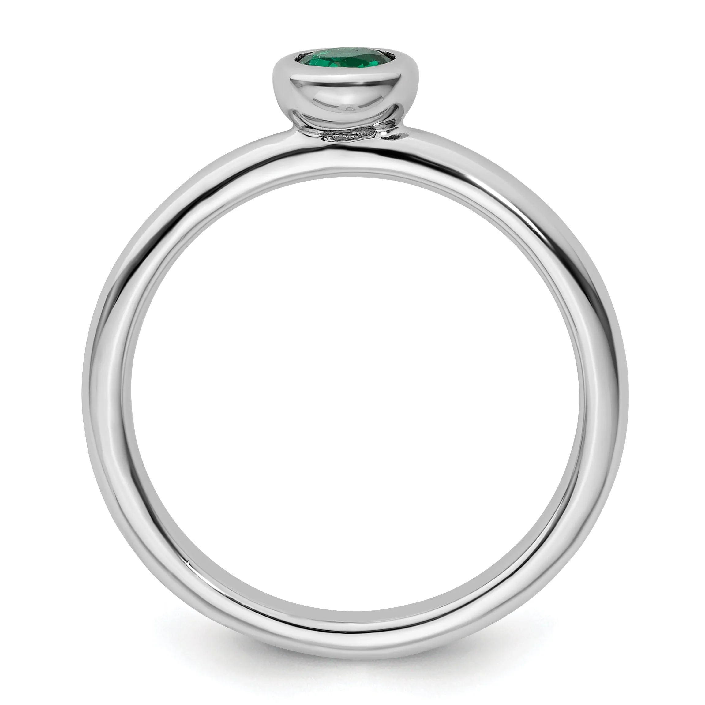 Sterling Silver Stackable Expressions Emerald Ring