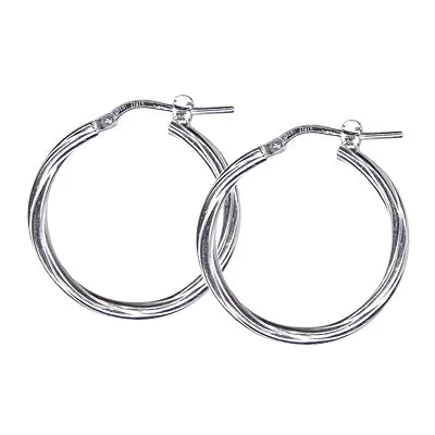 Sterling Silver Twist Hoops