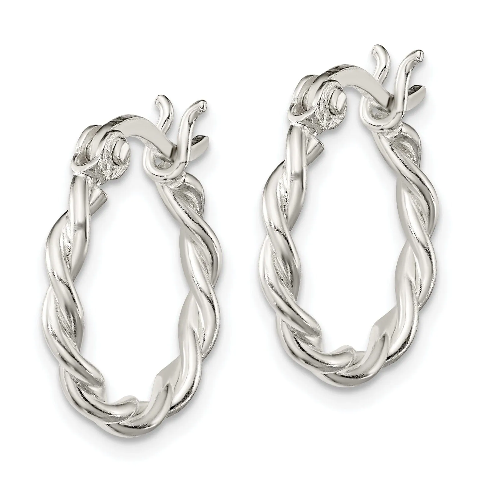 Sterling Silver Twisted Hoop Earrings