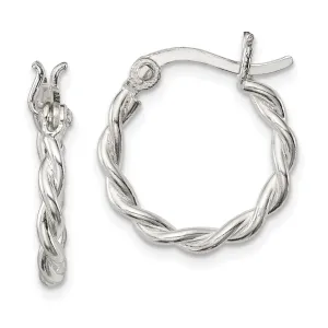 Sterling Silver Twisted Hoop Earrings