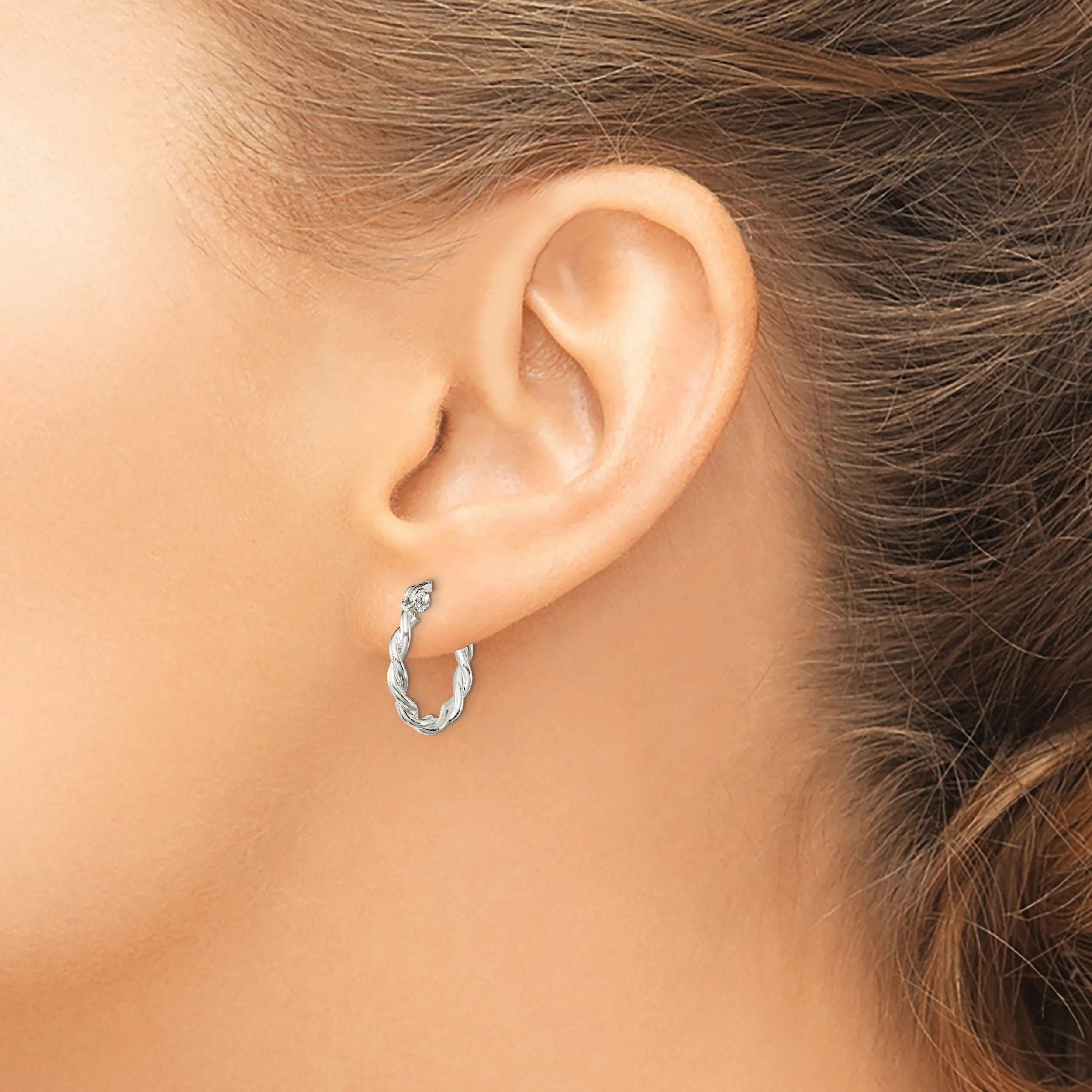 Sterling Silver Twisted Hoop Earrings