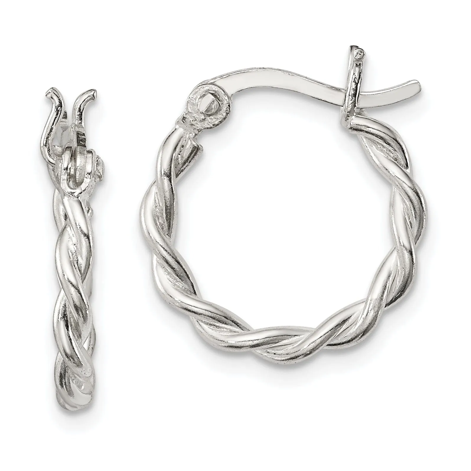 Sterling Silver Twisted Hoop Earrings