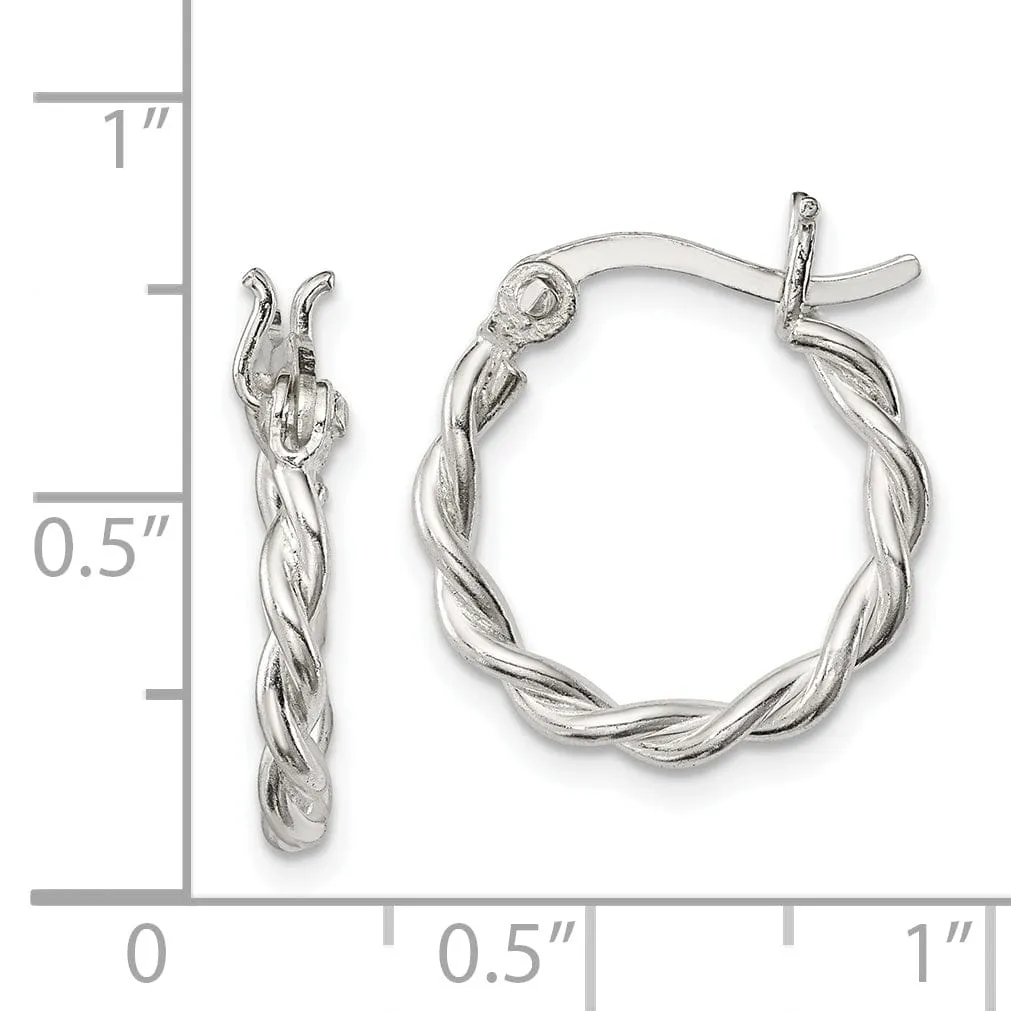 Sterling Silver Twisted Hoop Earrings