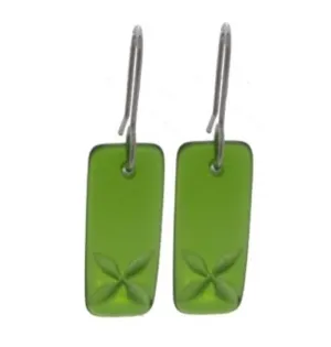 Stone Arrow Green Glass Tapa Eco Earrings