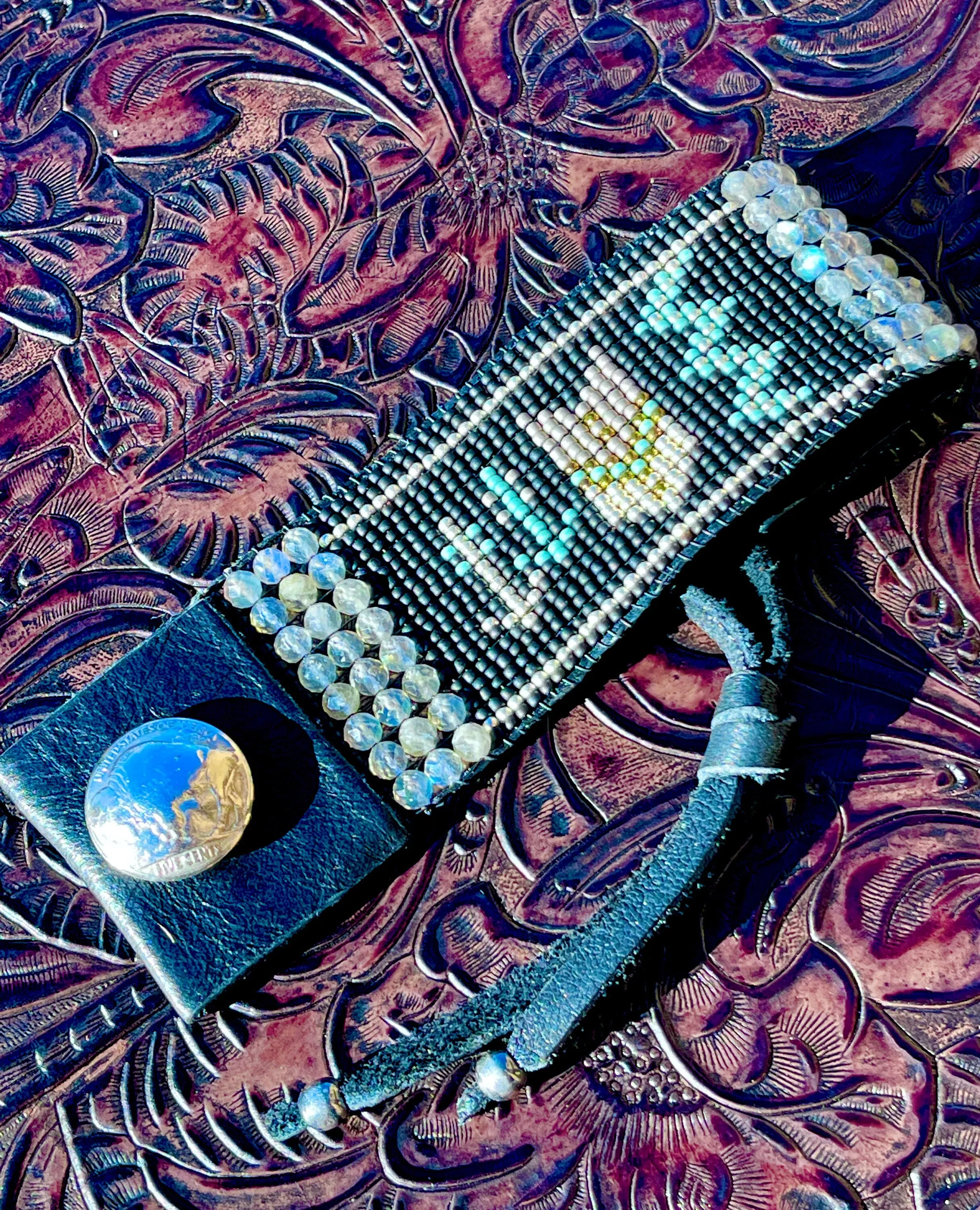 Story Teller Cuff Bracelet; Black Raven