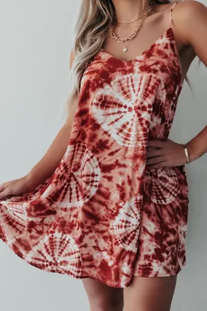 Street Print Patchwork Spaghetti Strap A Line Dresses(3 Colors)