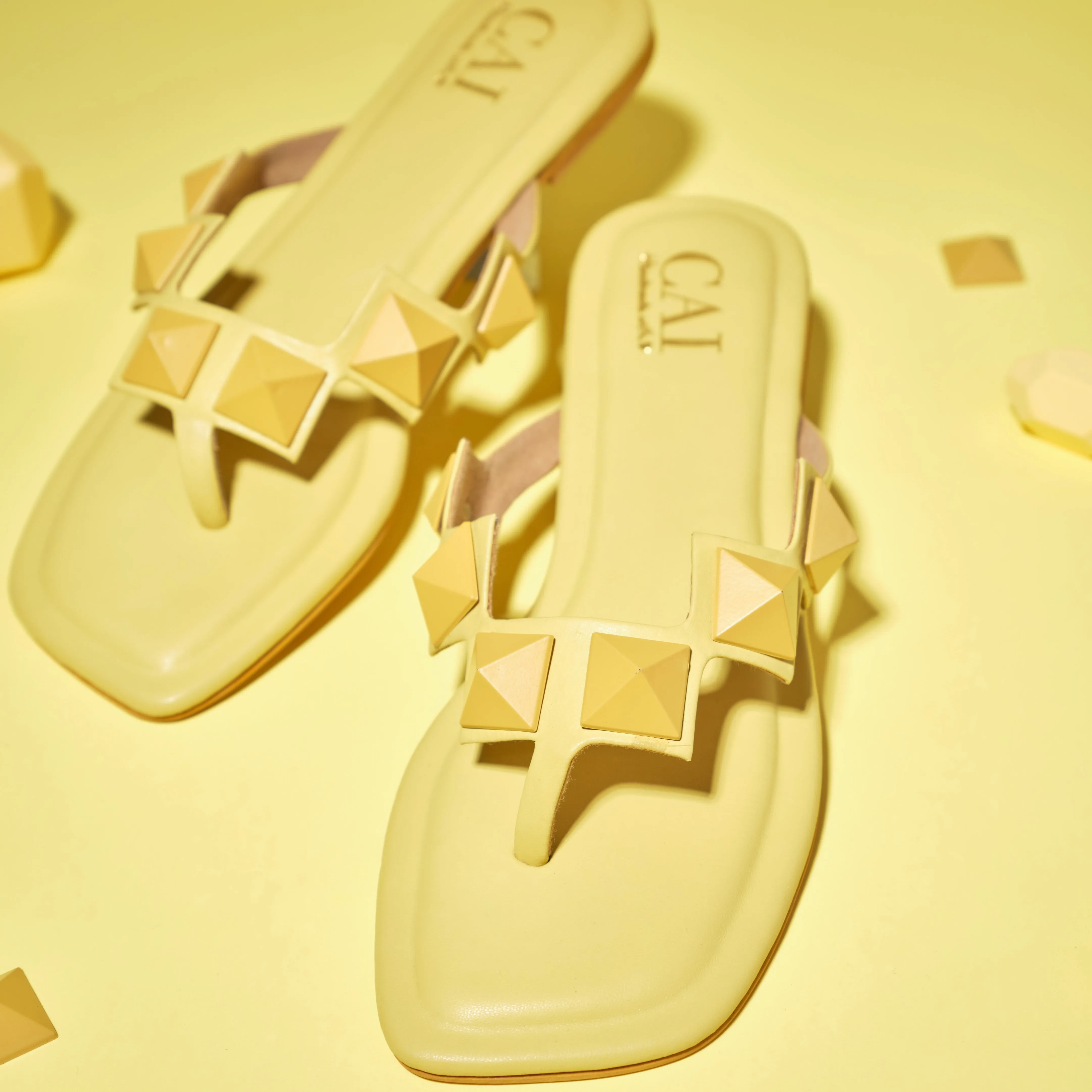 Studded Slip On Lemon Yellow